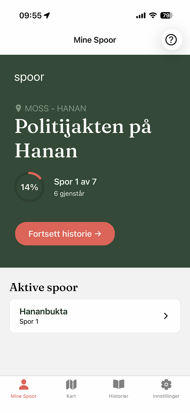 Skjermbilde av Spoor-appen